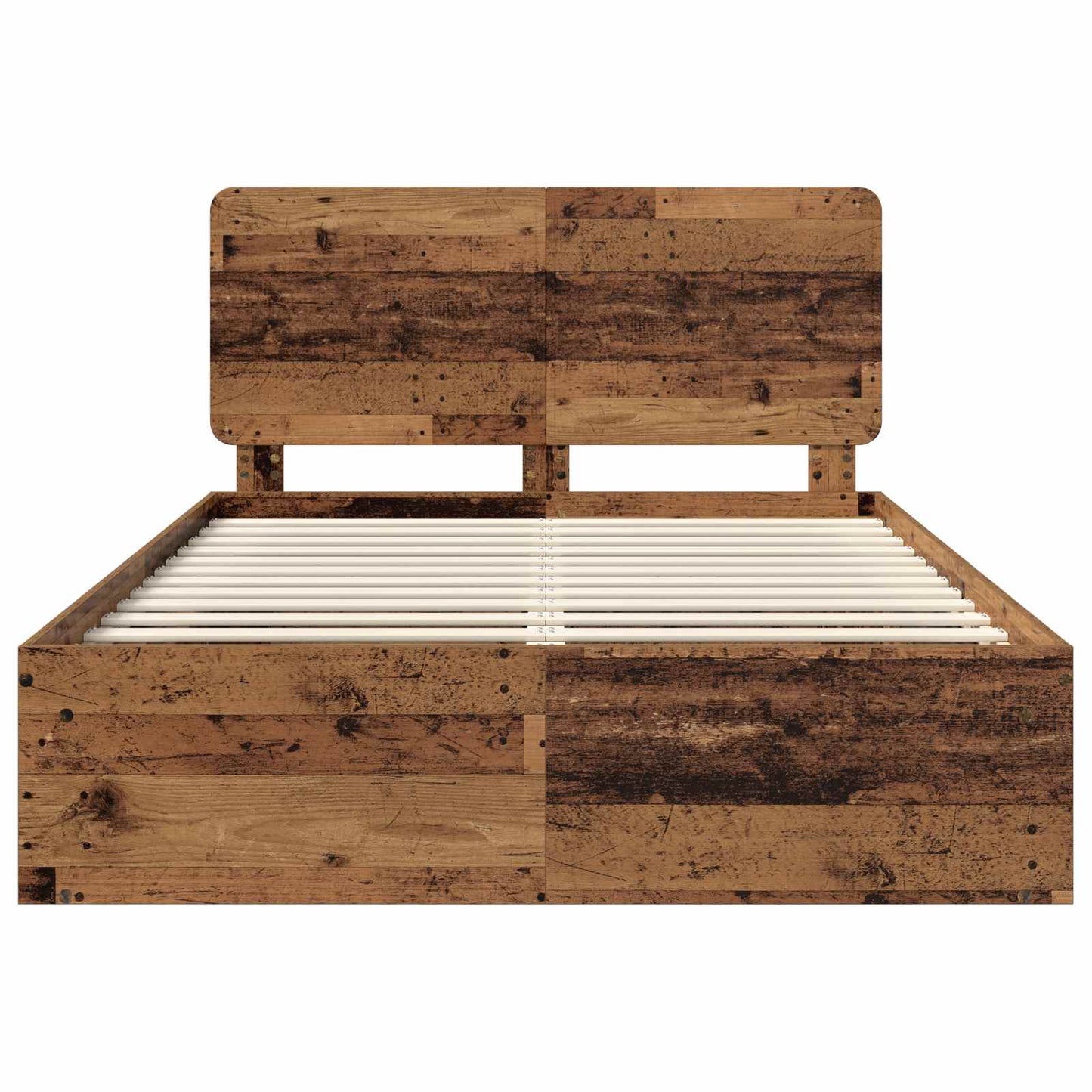 Bed Frame with Headboard Old Wood 150 x 200 cm Solid Pine Wood