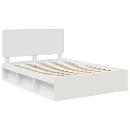 Bed Frame with Headboard White 140 x 200 cm Solid Pine Wood