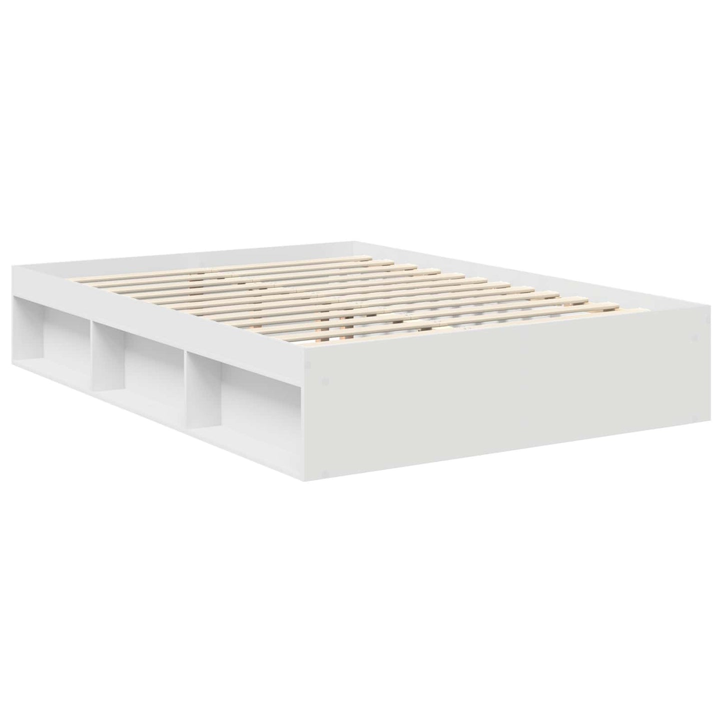 Bed Frame with Headboard White 140 x 200 cm Solid Pine Wood