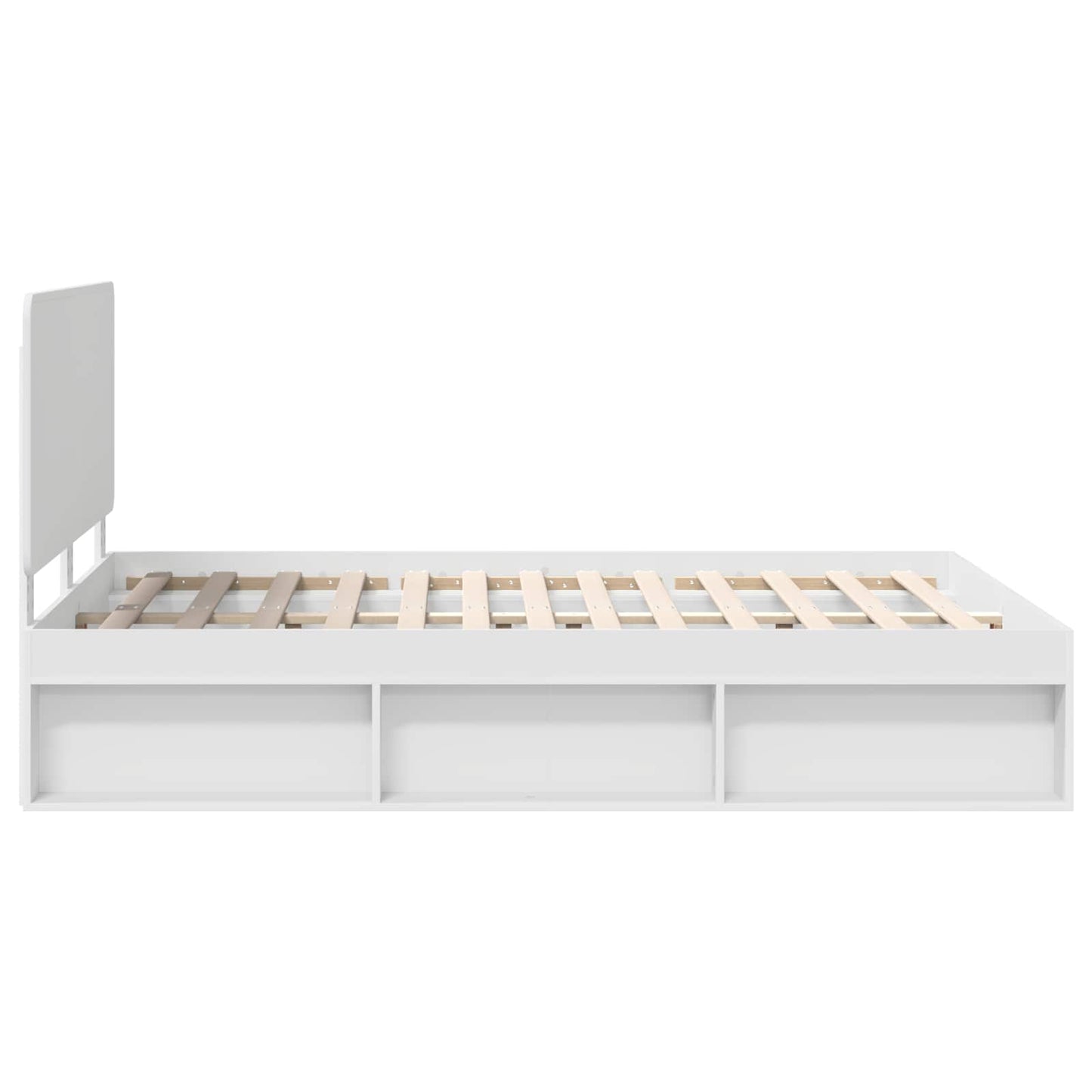 Bed Frame with Headboard White 140 x 200 cm Solid Pine Wood