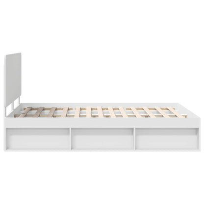 Bed Frame with Headboard White 140 x 200 cm Solid Pine Wood