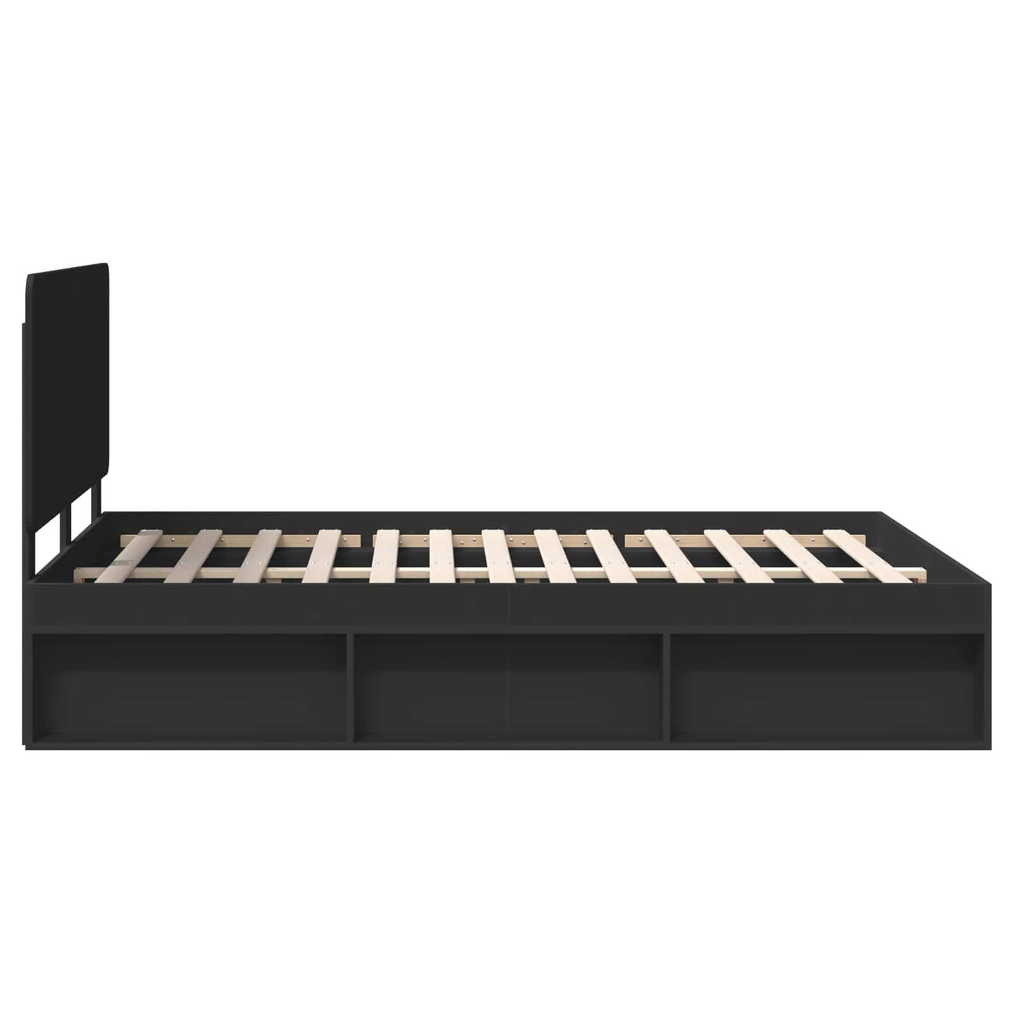 Bed Frame with Headboard Black 140 x 200 cm Solid Pine Wood