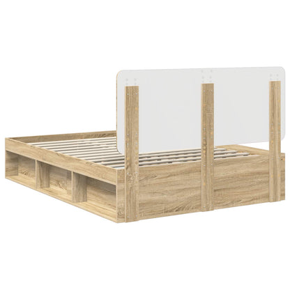 Bed Frame with Headboard Sonoma 140 x 200 cm Solid Pine Wood