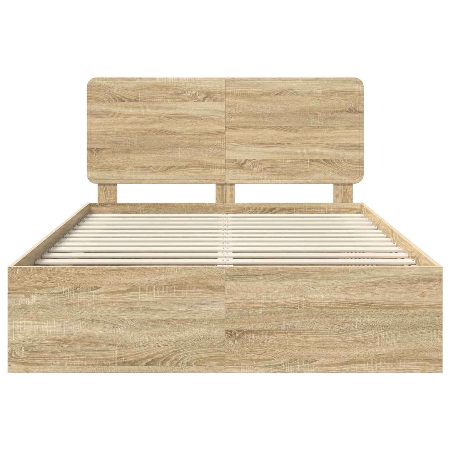 Bed Frame with Headboard Sonoma 140 x 200 cm Solid Pine Wood