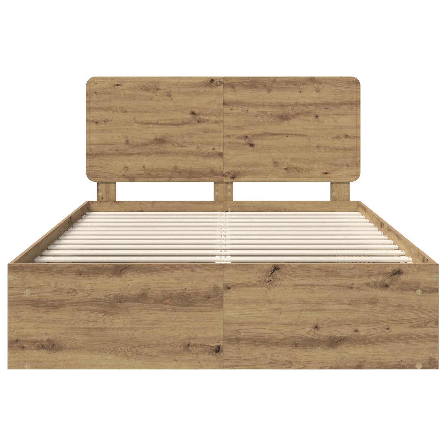 Bed Frame Artisian Oak 140 x 200 cm Solid Pine Wood