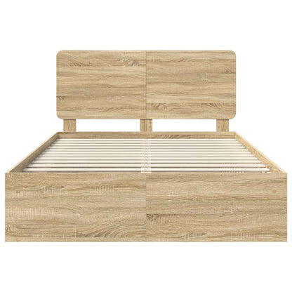 Bed Frame with Headboard Sonoma 140 x 190 cm Solid Pine Wood