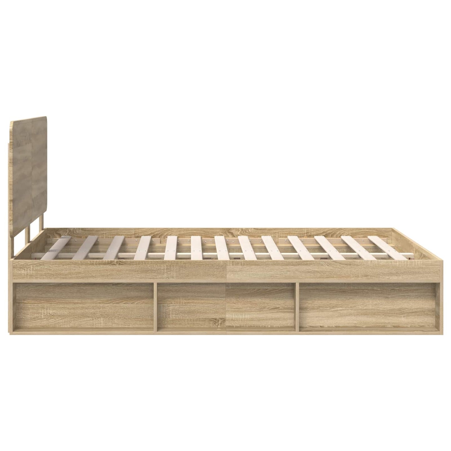 Bed Frame with Headboard Sonoma 140 x 190 cm Solid Pine Wood