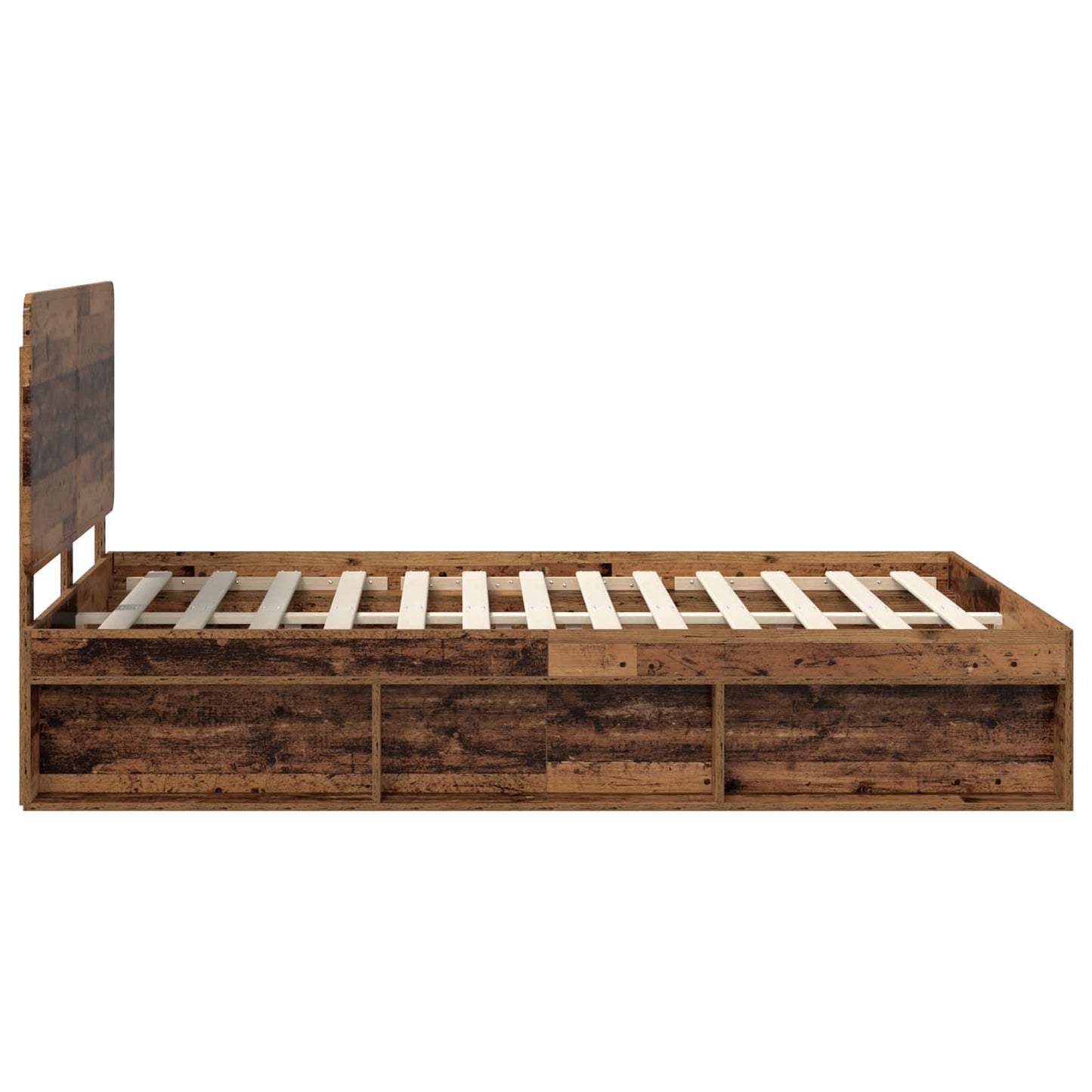 Bed Frame with Headboard Old Wood 140 x 190 cm Solid Pine Wood