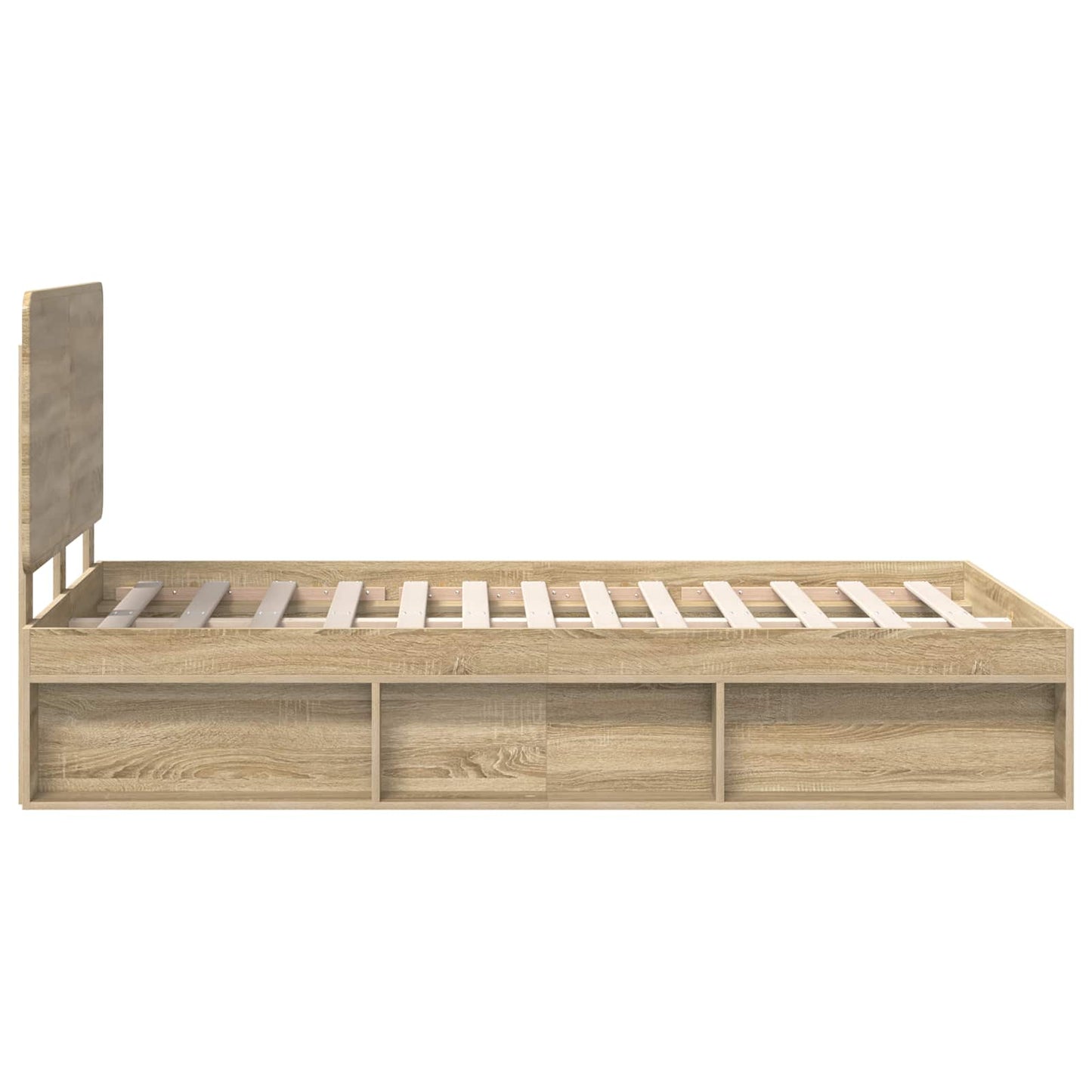Bed Frame Sonoma Oak 135 x 190 cm Solid Pine Wood