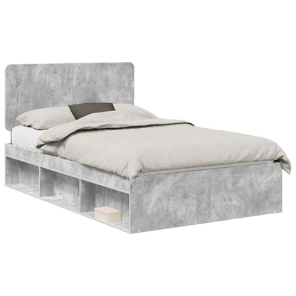 Bed Frame Concerte Grey 135 x 190 cm Solid Pine Wood