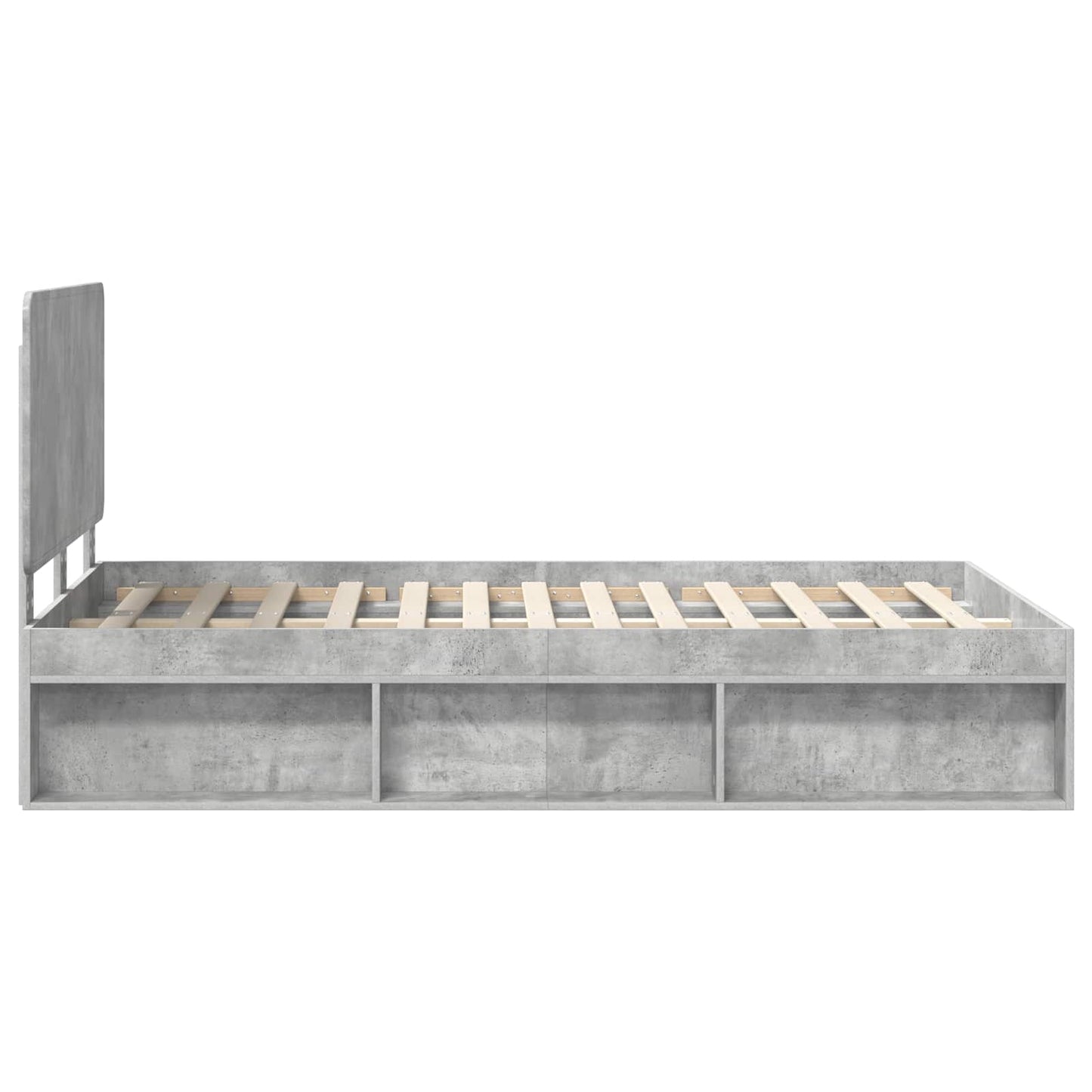 Bed Frame Concerte Grey 135 x 190 cm Solid Pine Wood