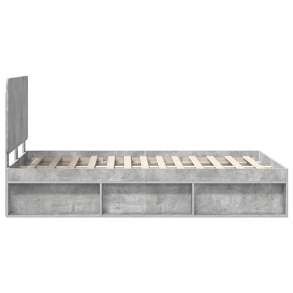 Bed Frame Concerte Grey 135 x 190 cm Solid Pine Wood