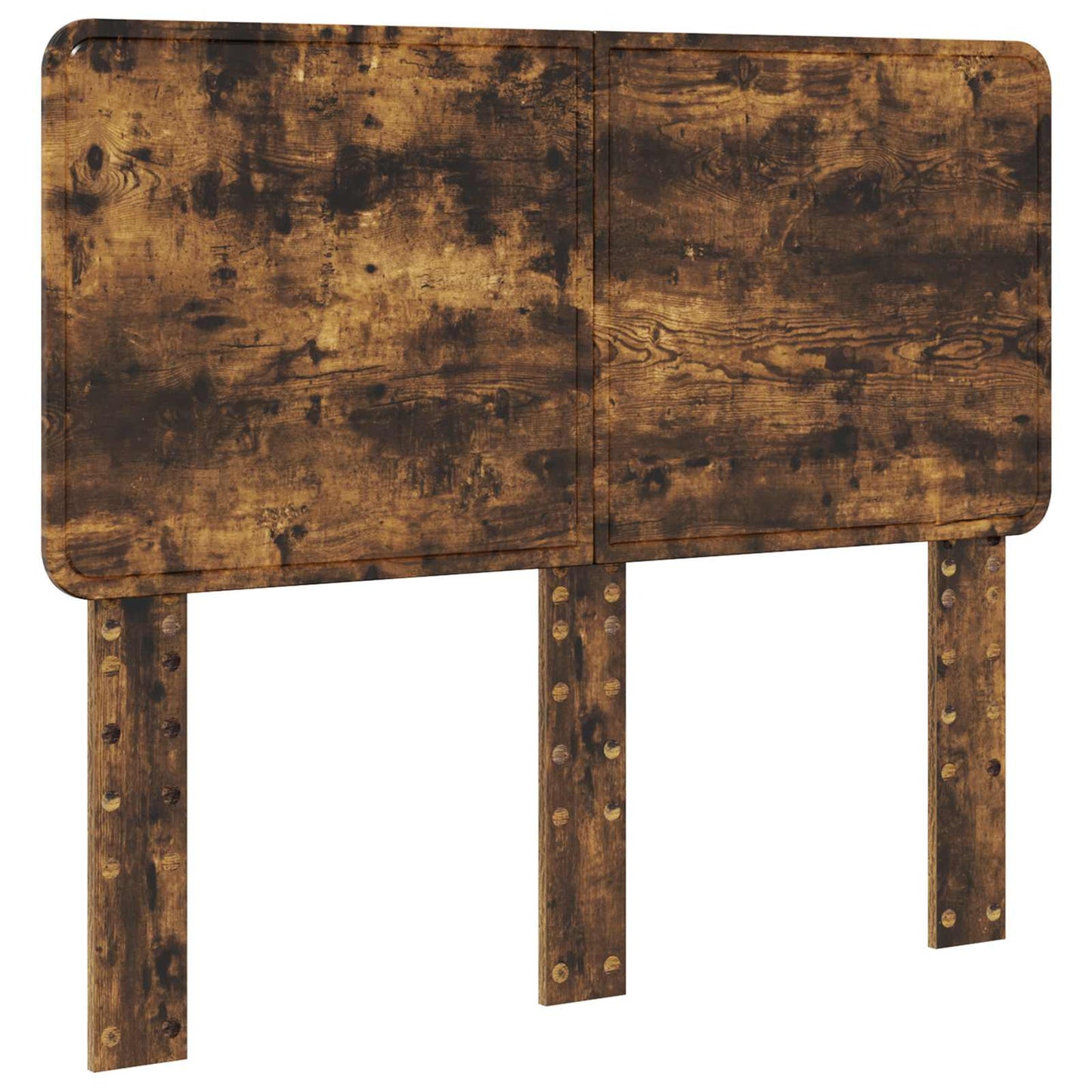 Bed Frame Smoked Oak 135 x 190 cm Solid Pine Wood