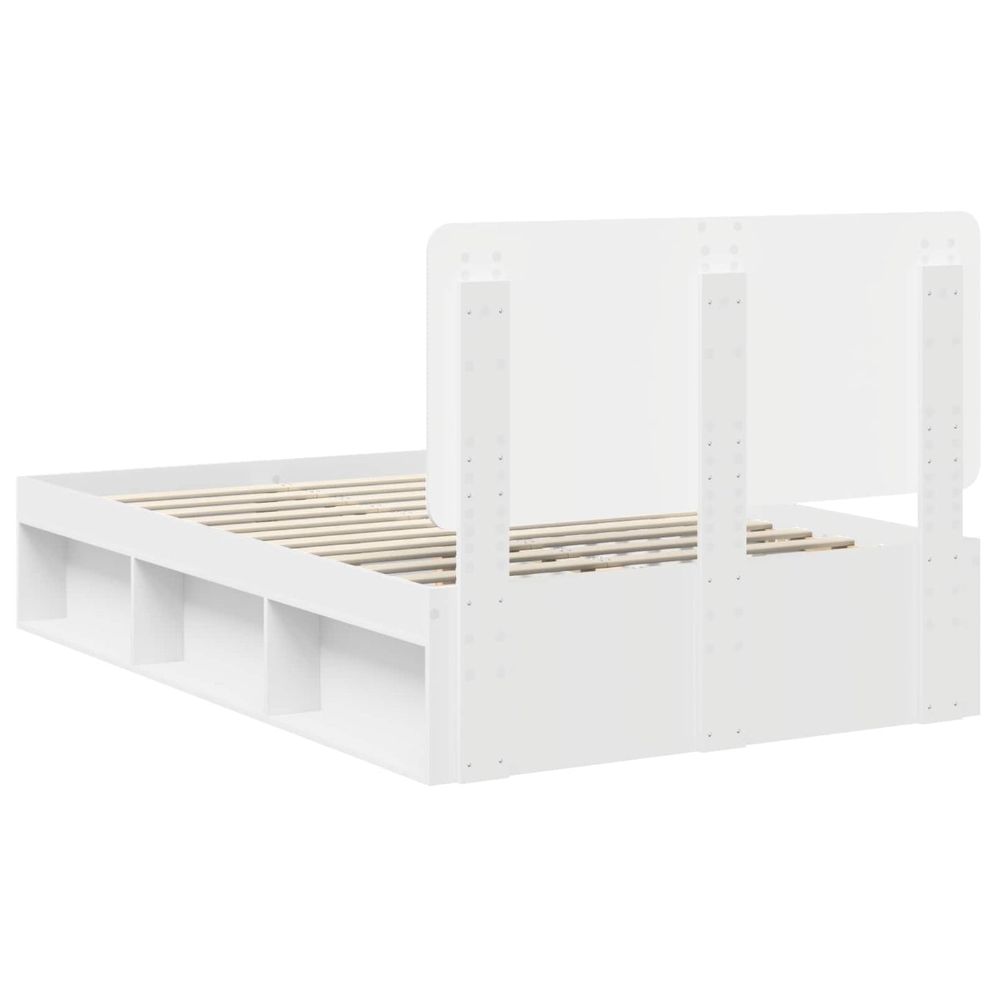 Bed Frame with Headboard White 120 x 200 cm Solid Pine Wood