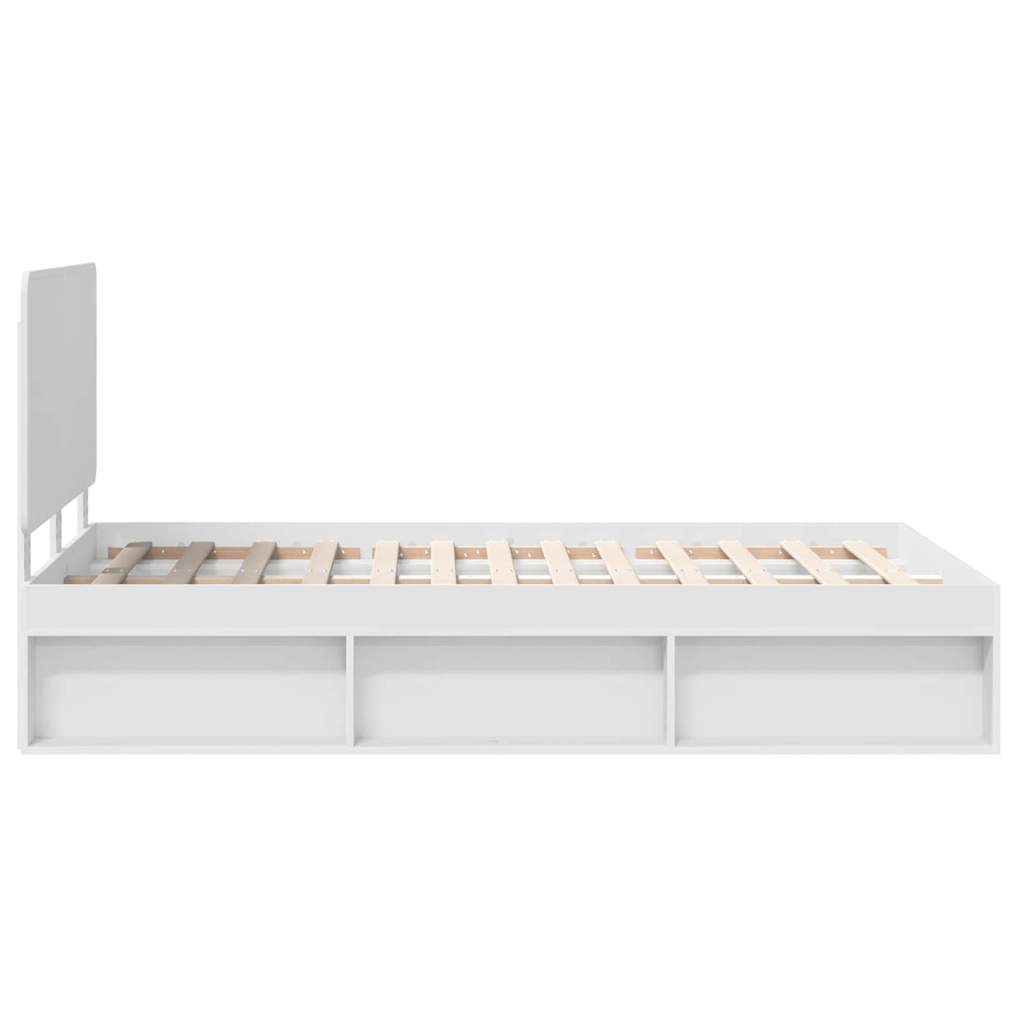 Bed Frame with Headboard White 120 x 200 cm Solid Pine Wood