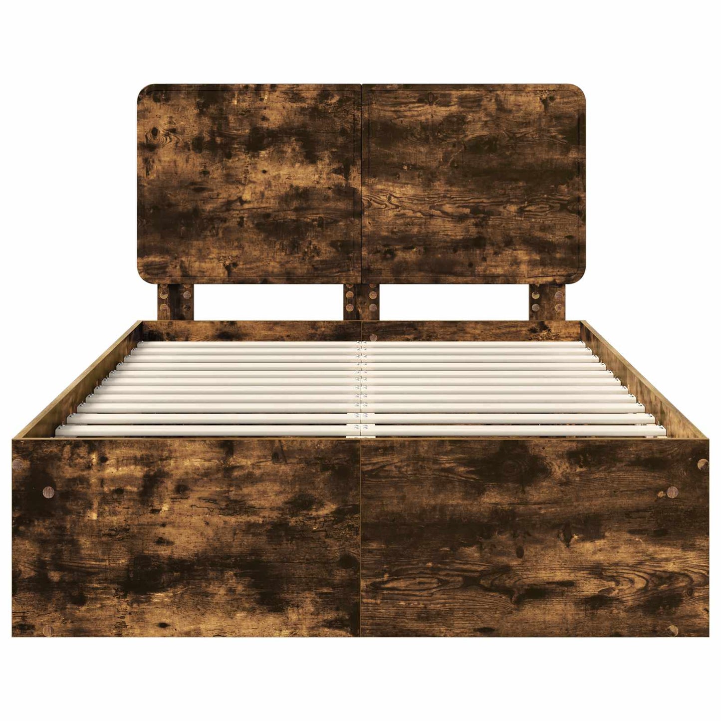 Bed Frame Smoked Oak 120 x 200 cm Solid Pine Wood