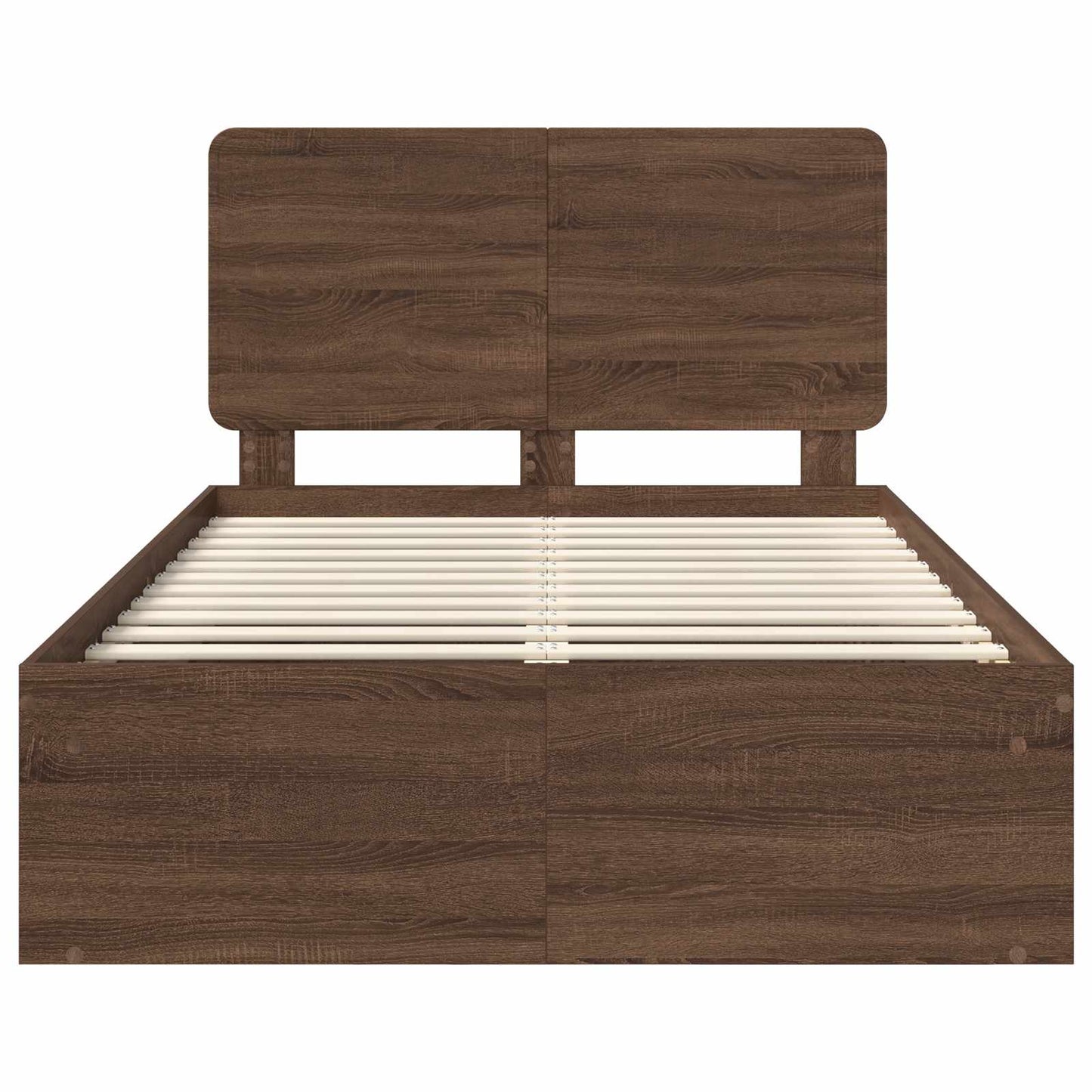 Bed Frame with Headboard Brown Oak 120 x 200 cm Solid Pine Wood