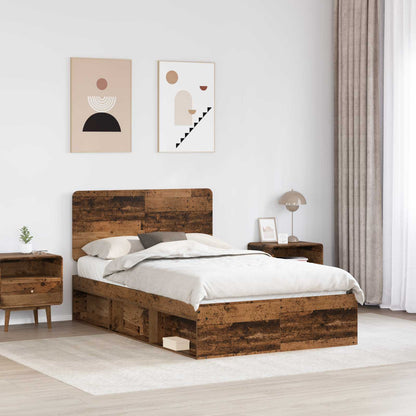 Bed Frame with Headboard Old Wood 120 x 200 cm Solid Pine Wood