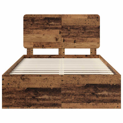 Bed Frame with Headboard Old Wood 120 x 200 cm Solid Pine Wood