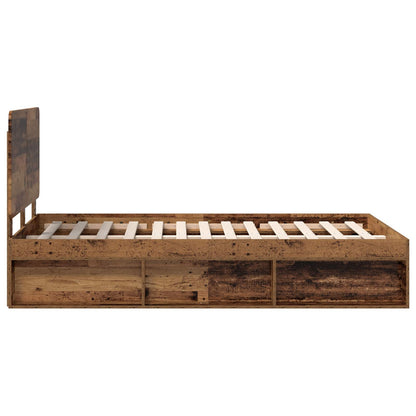 Bed Frame with Headboard Old Wood 120 x 200 cm Solid Pine Wood
