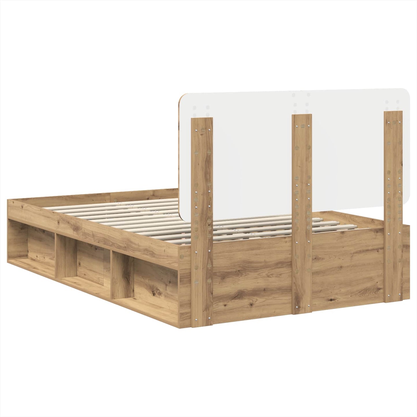 Bed Frame Artisian Oak 120 x 200 cm Solid Pine Wood