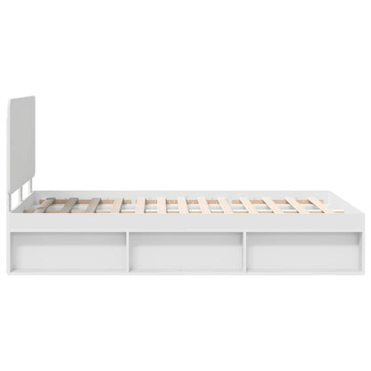 Bed Frame with Headboard White 120 x 190 cm Solid Pine Wood