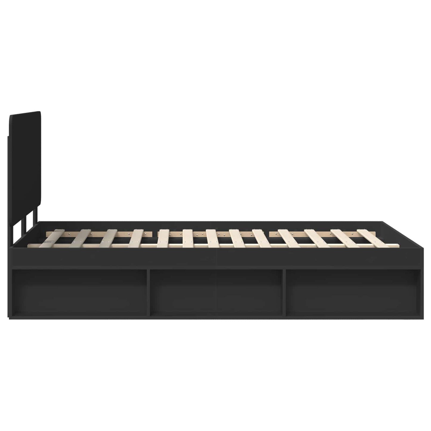 Bed Frame with Headboard Black 120 x 190 cm Solid Pine Wood