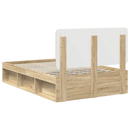 Bed Frame with Headboard Sonoma 120 x 190 cm Solid Pine Wood