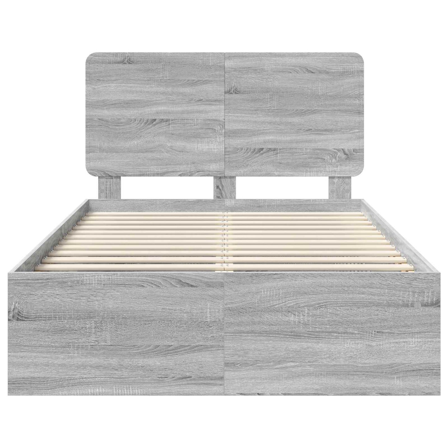 Bed Frame Grey Sonoma 120 x 190 cm Solid Pine Wood