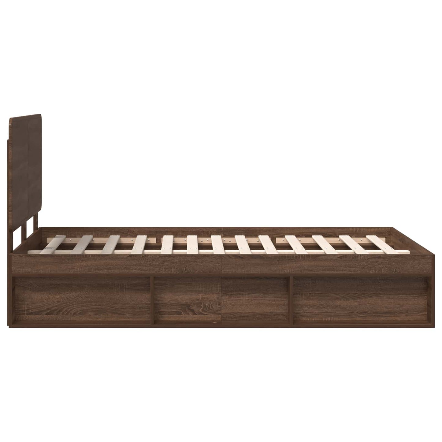 Bed Frame with Headboard Brown Oak 120 x 190 cm Solid Pine Wood