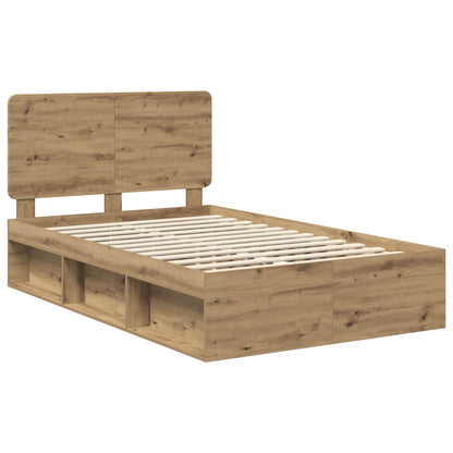 Bed Frame Artisian Oak 120 x 190 cm Solid Pine Wood