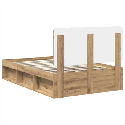 Bed Frame Artisian Oak 120 x 190 cm Solid Pine Wood
