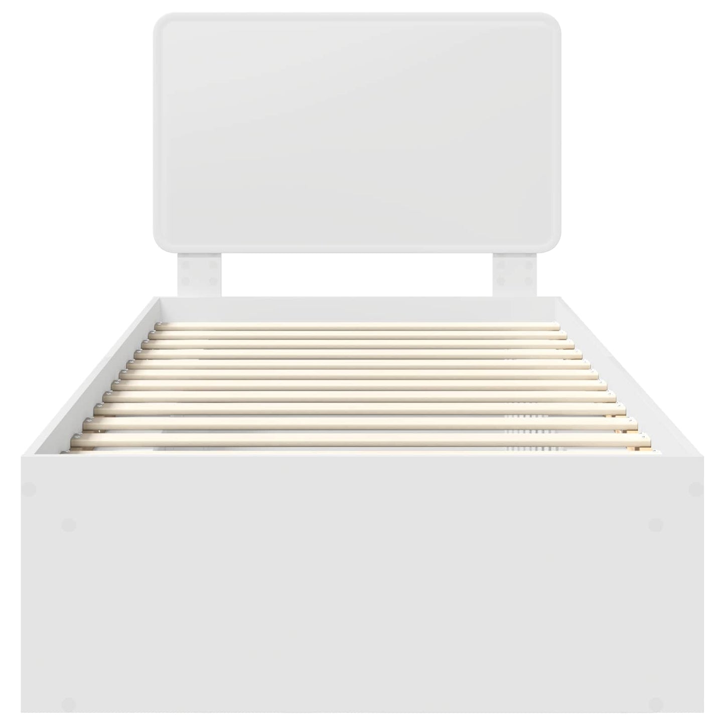 Bed Frame with Headboard White 100 x 200 cm Solid Pine Wood