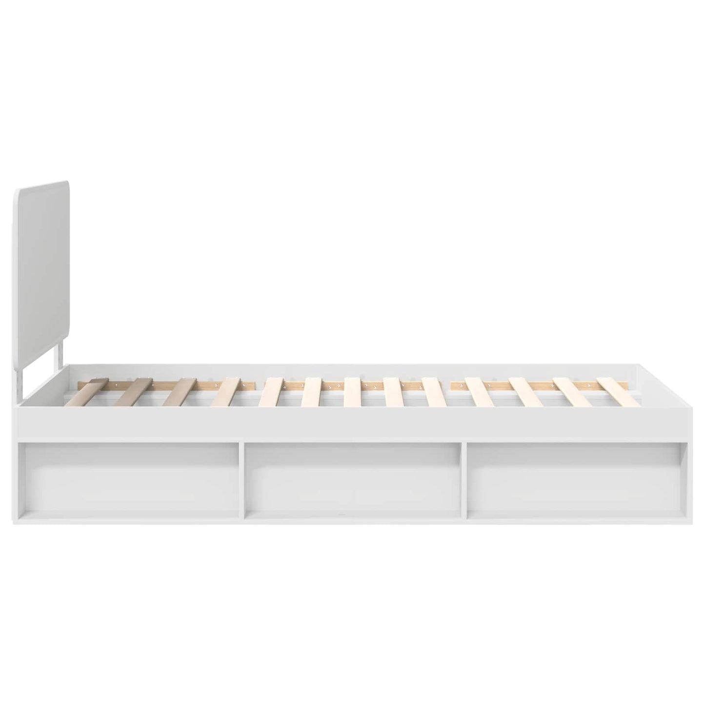 Bed Frame with Headboard White 100 x 200 cm Solid Pine Wood