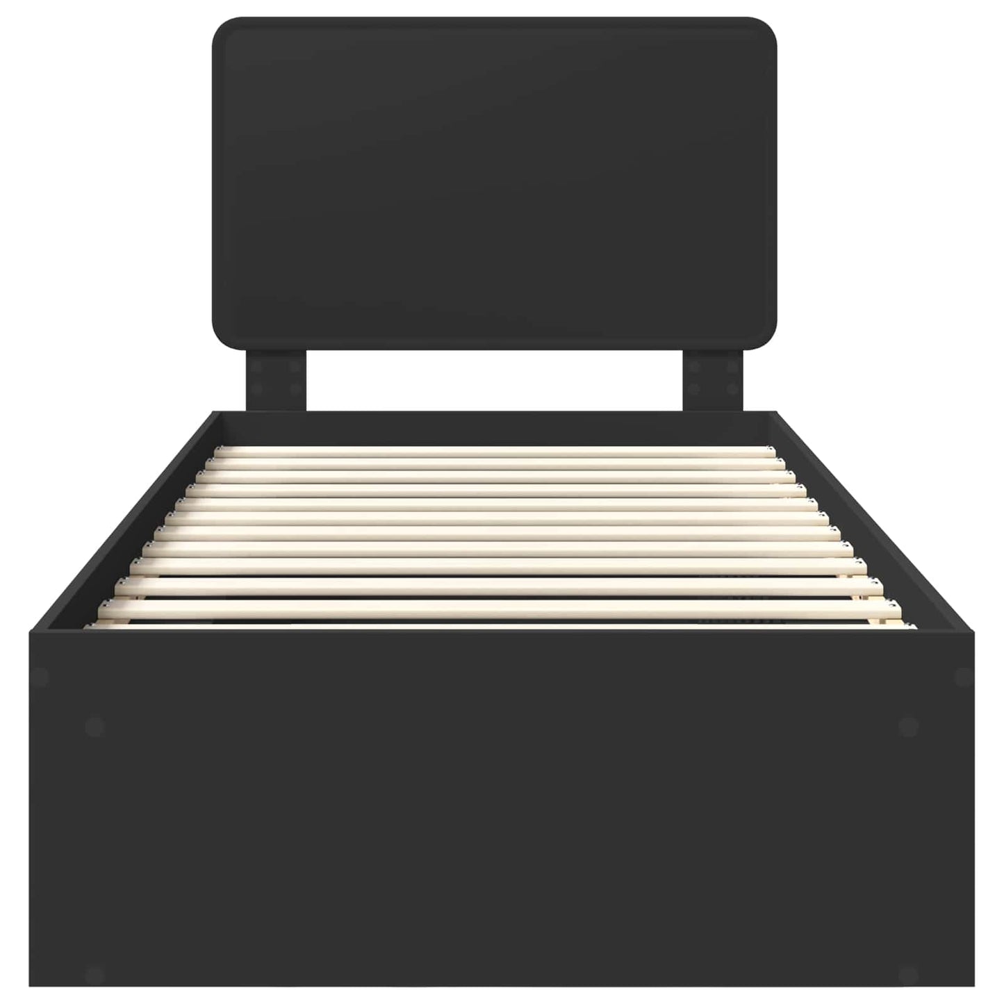 Bed Frame with Headboard Black 100 x 200 cm Solid Pine Wood