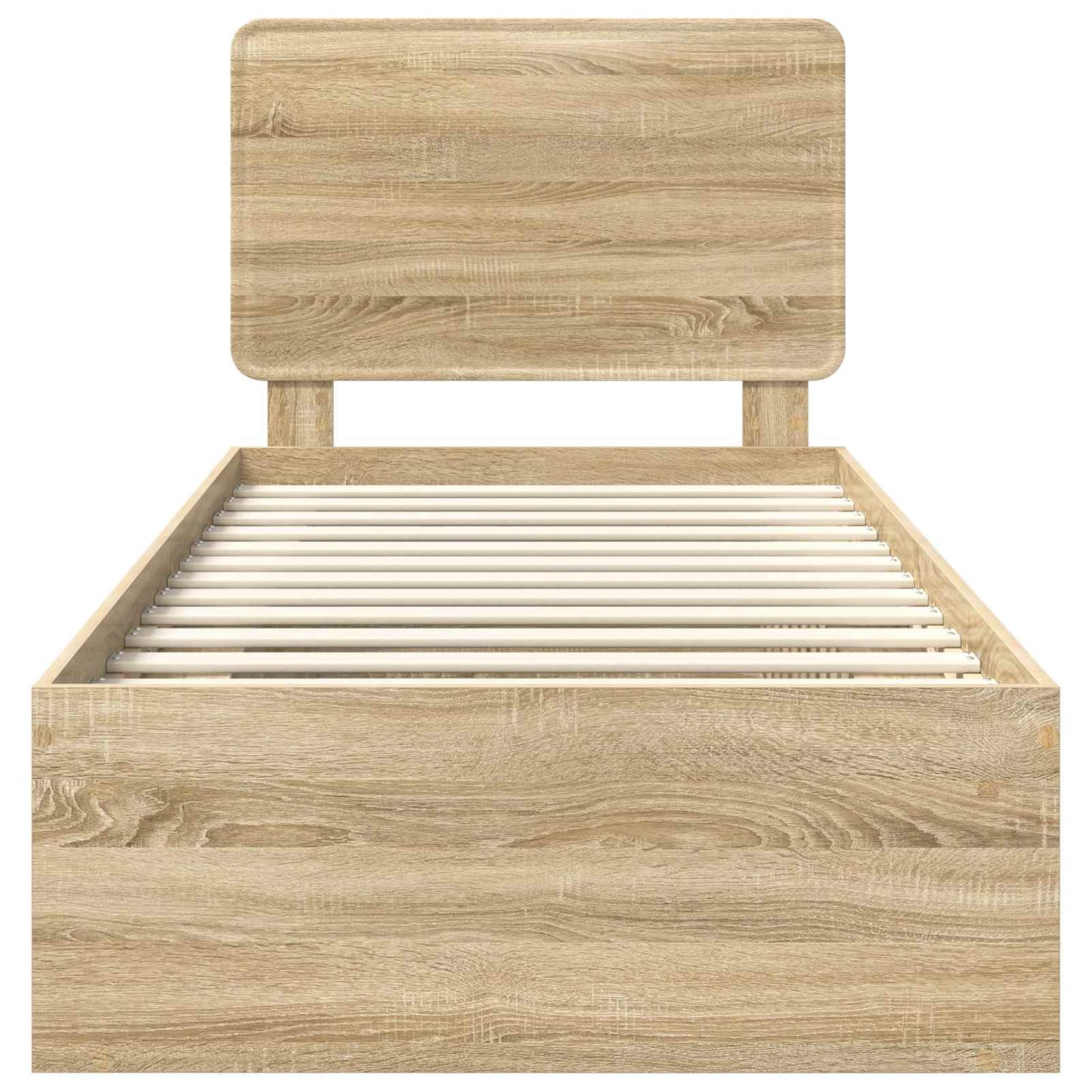 Bed Frame with Headboard Sonoma 100 x 200 cm Solid Pine Wood