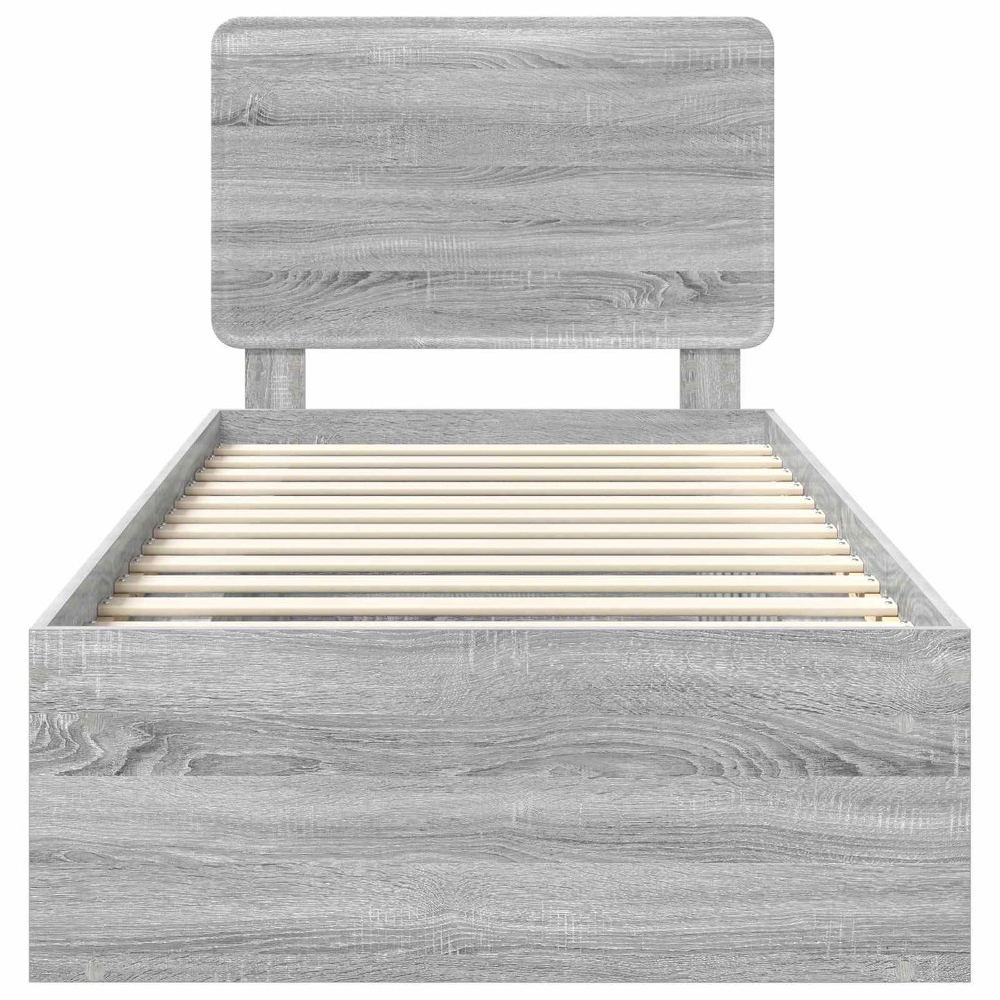 Bed Frame Grey Sonoma 100 x 200 cm Solid Pine Wood
