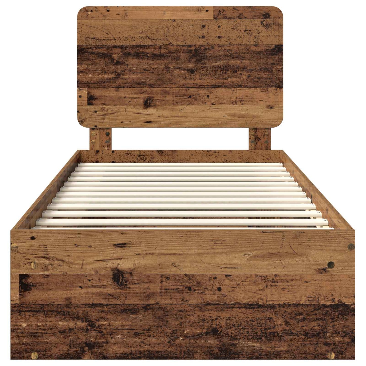 Bed Frame with Headboard Old Wood 100 x 200 cm Solid Pine Wood