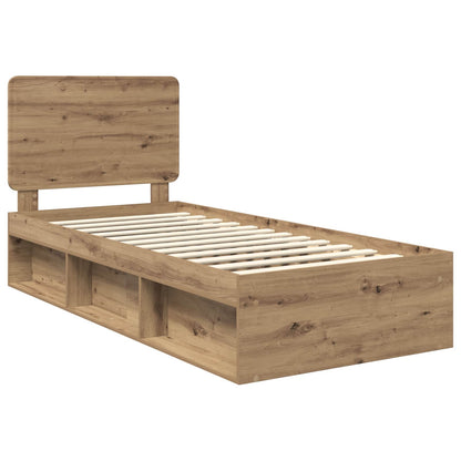 Bed Frame Artisian Oak 100 x 200 cm Solid Pine Wood