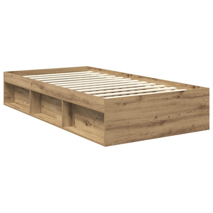 Bed Frame Artisian Oak 100 x 200 cm Solid Pine Wood