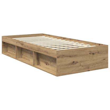 Bed Frame Artisian Oak 90 x 200 cm Solid Pine Wood
