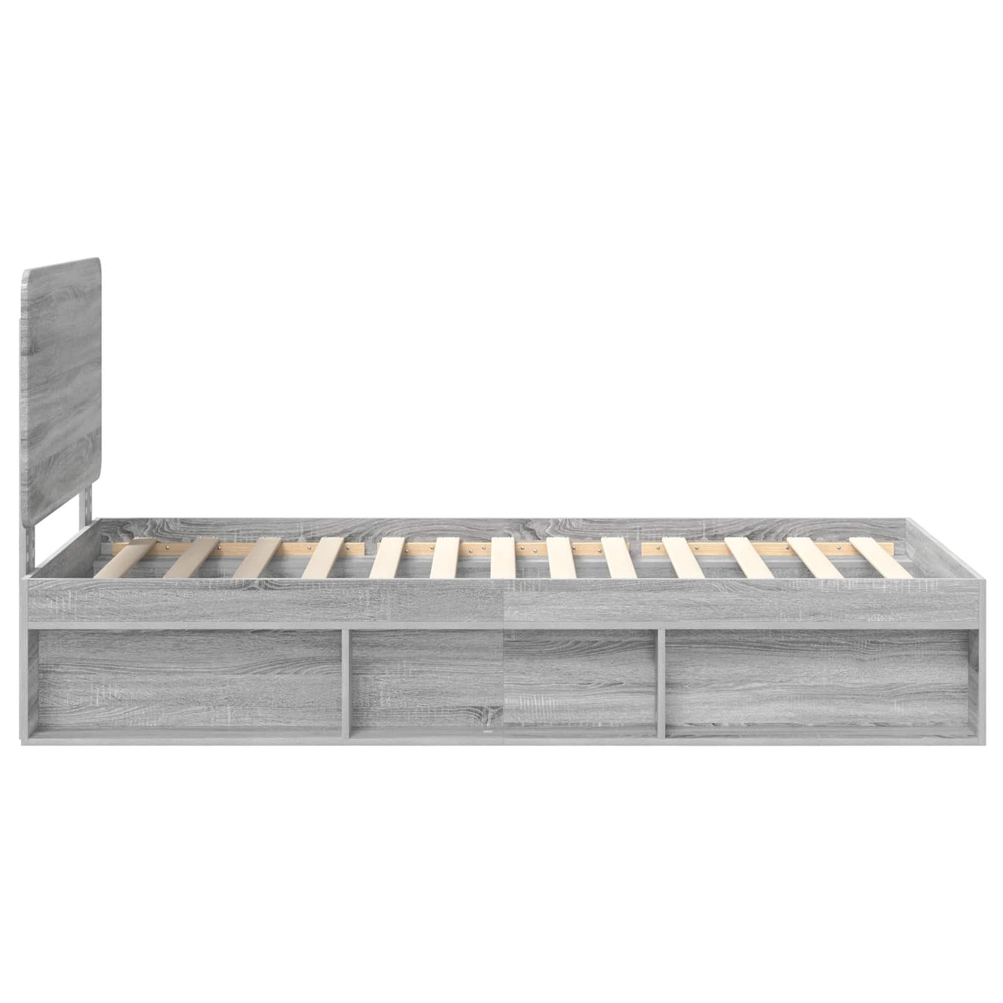 Bed Frame Grey Sonoma 90 x 190 cm Solid Pine Wood
