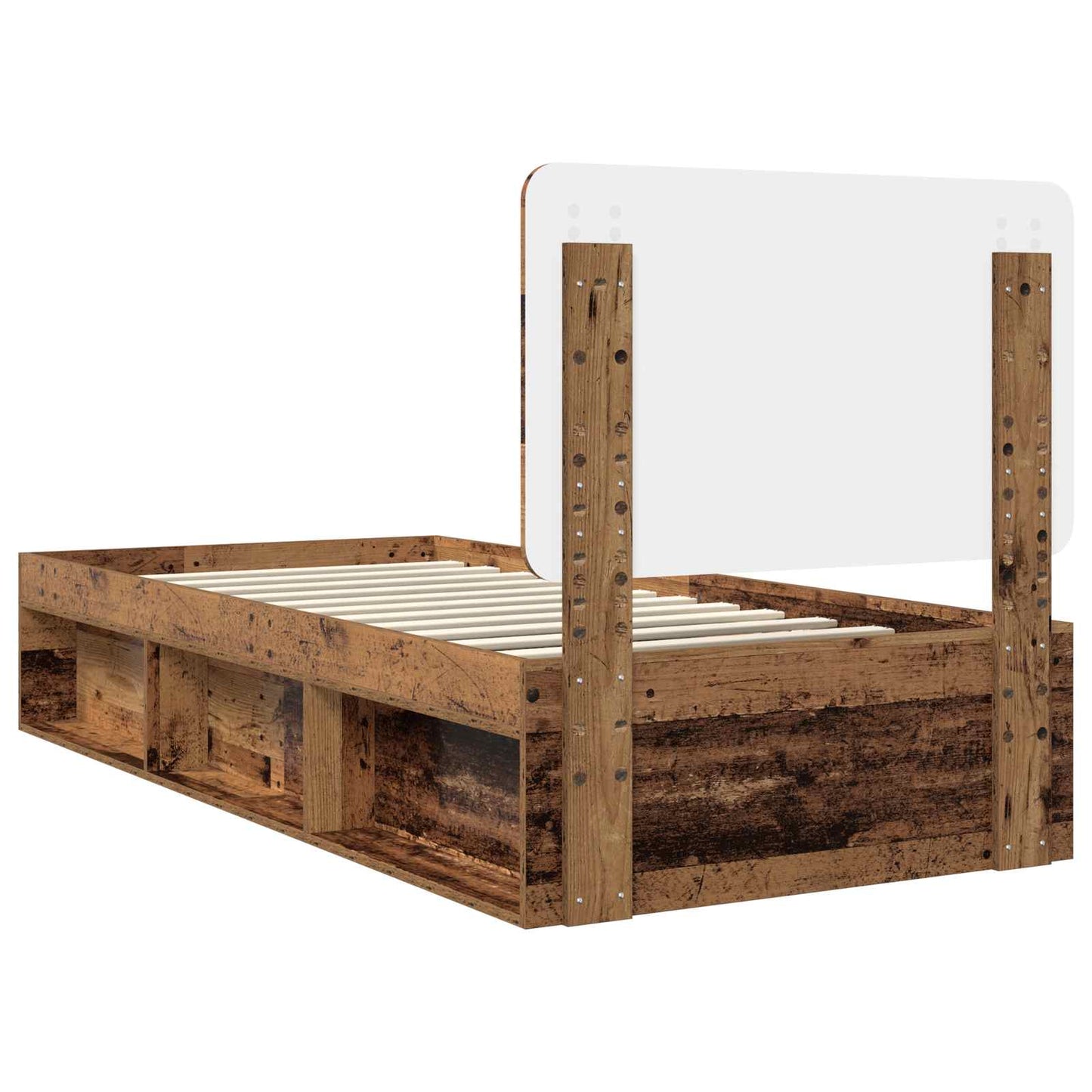 Bed Frame with Headboard Old Wood 90 x 190 cm Solid Pine Wood