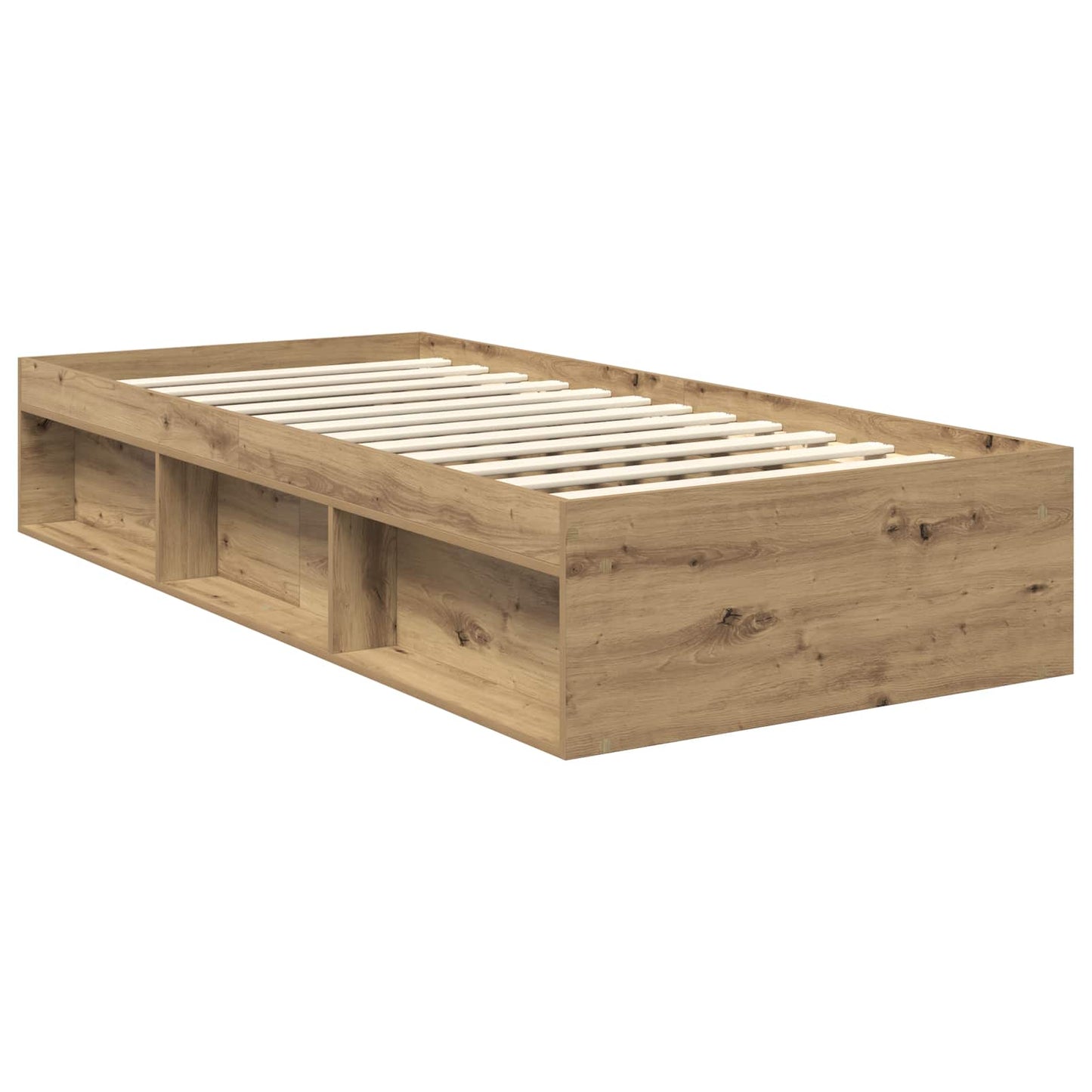 Bed Frame Artisian Oak 90 x 190 cm Solid Pine Wood