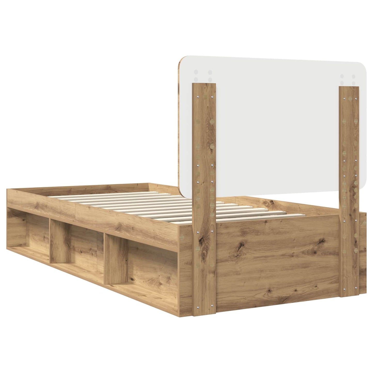 Bed Frame Artisian Oak 90 x 190 cm Solid Pine Wood