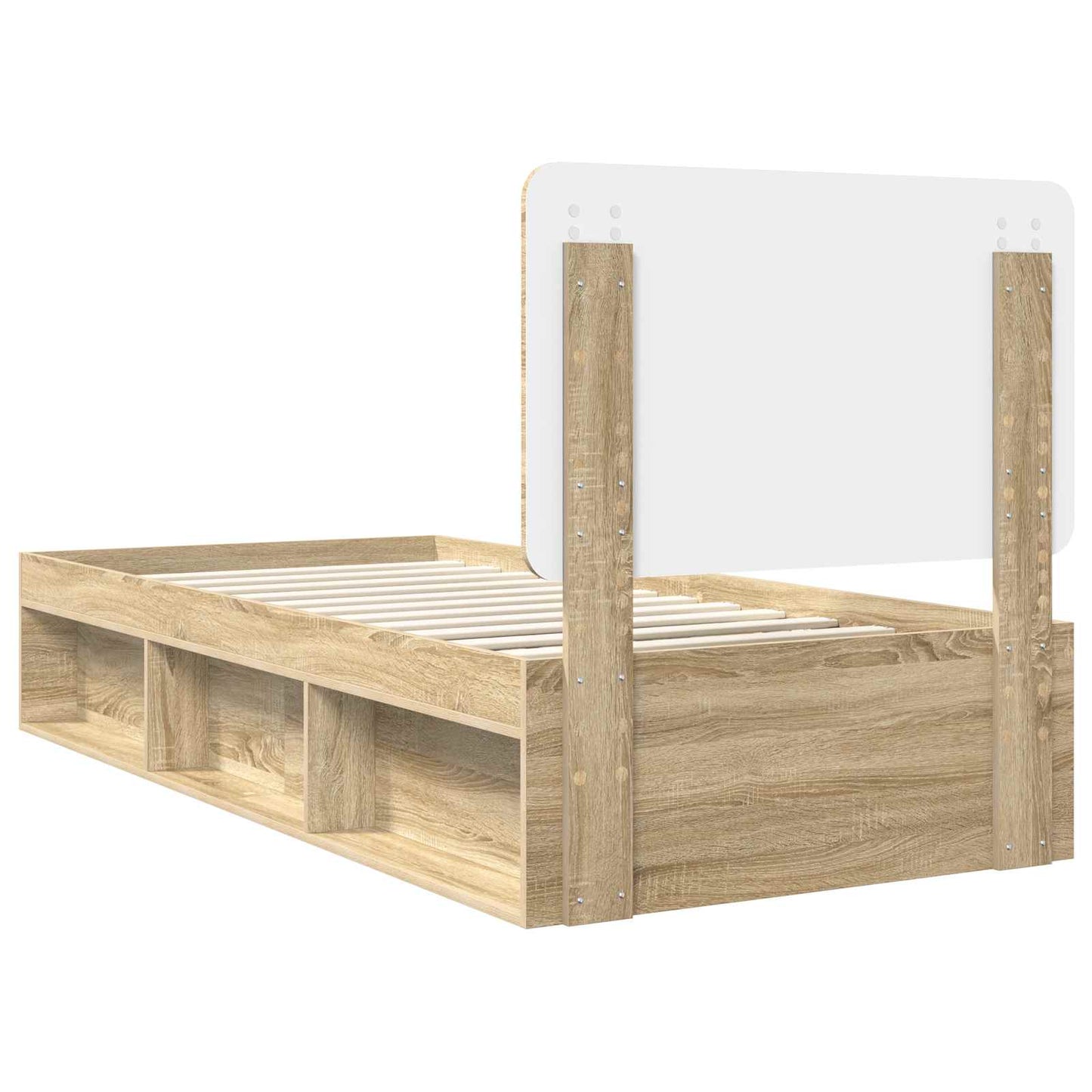 Bed Frame with Headboard Sonoma Oak 75 x 190 cm Solid Pine Wood