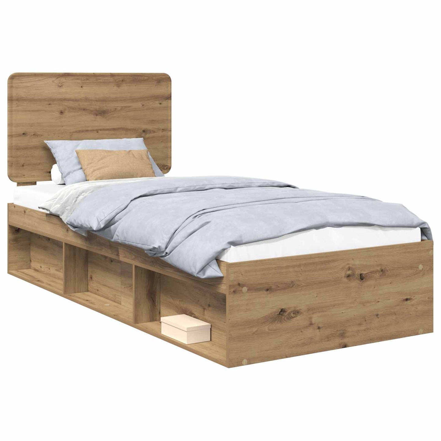 Bed Frame Artisian Oak 75 x 190 cm Solid Pine Wood