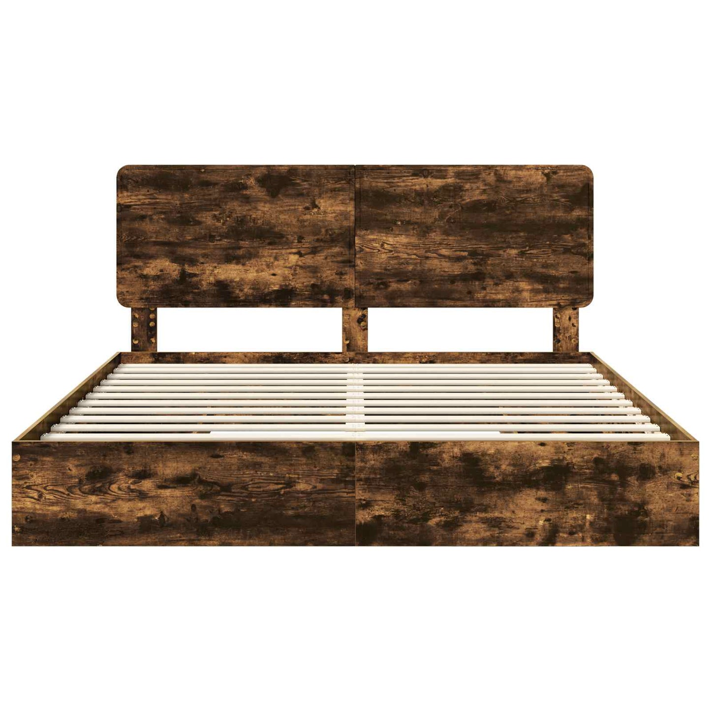 Storage Bed with Drawer Smoked Oak 180 x 200 cm Engineered Wood