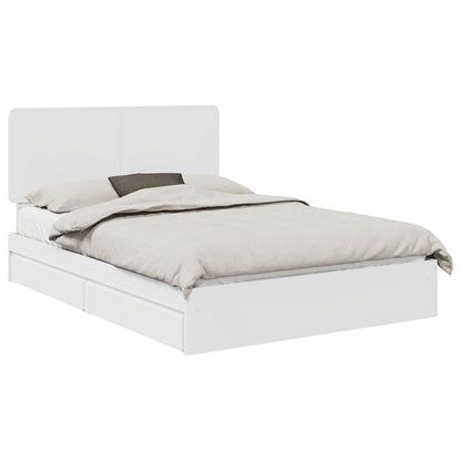 Storage Bed with Headboard White 160 x 200 cm Engineered Wood