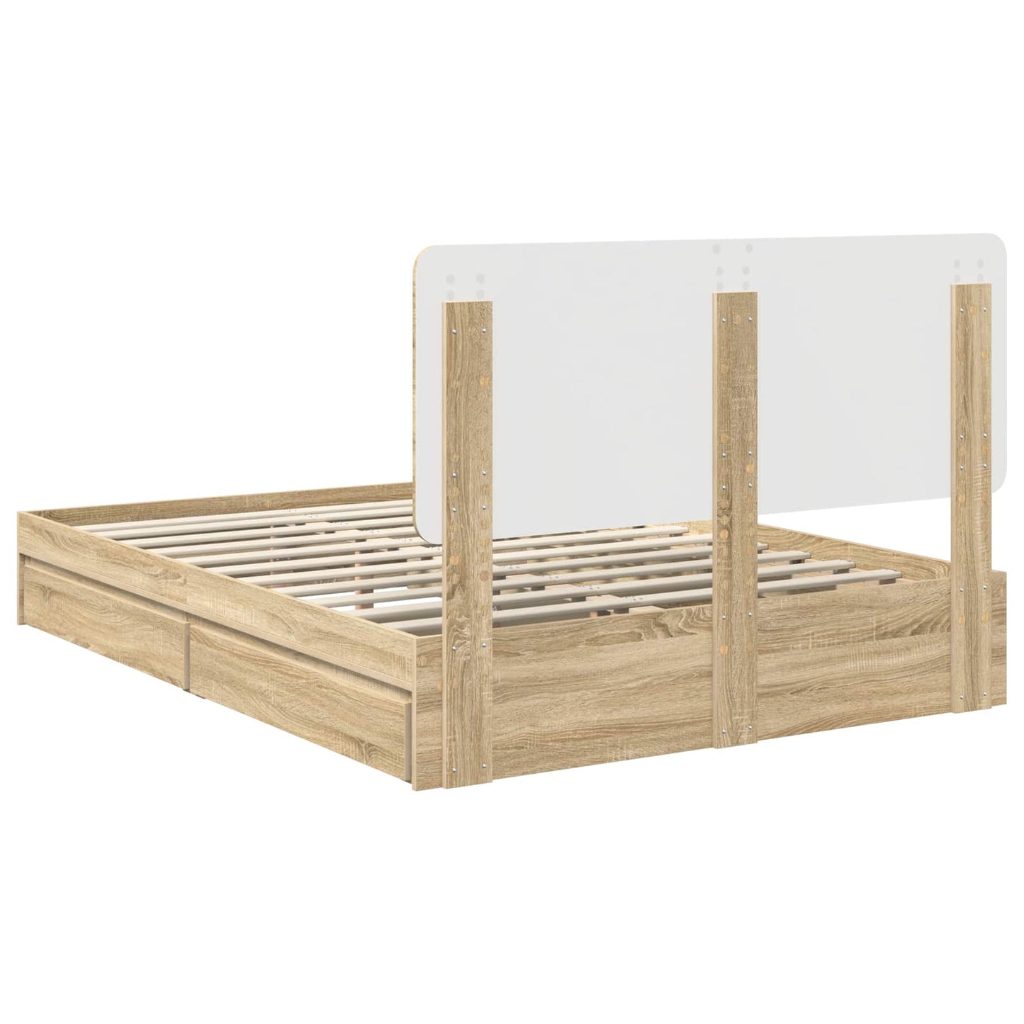 Storage Bed with Drawer Sonoma Oak 160 x 200 cm Engineered Wood